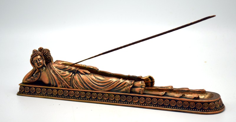 Copper Lying Down Buddha Incense Burner